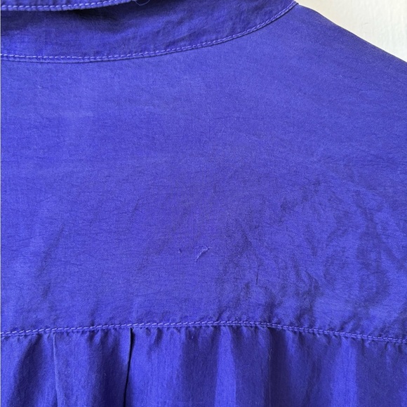 Vintage Silk Blue Button Down Shirt | Size Medium - Picture 7 of 10